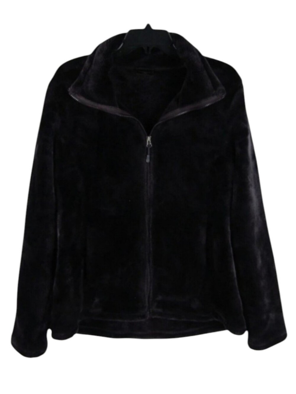 32 Degrees Black Plush Full-Zip Teddy Jacket
